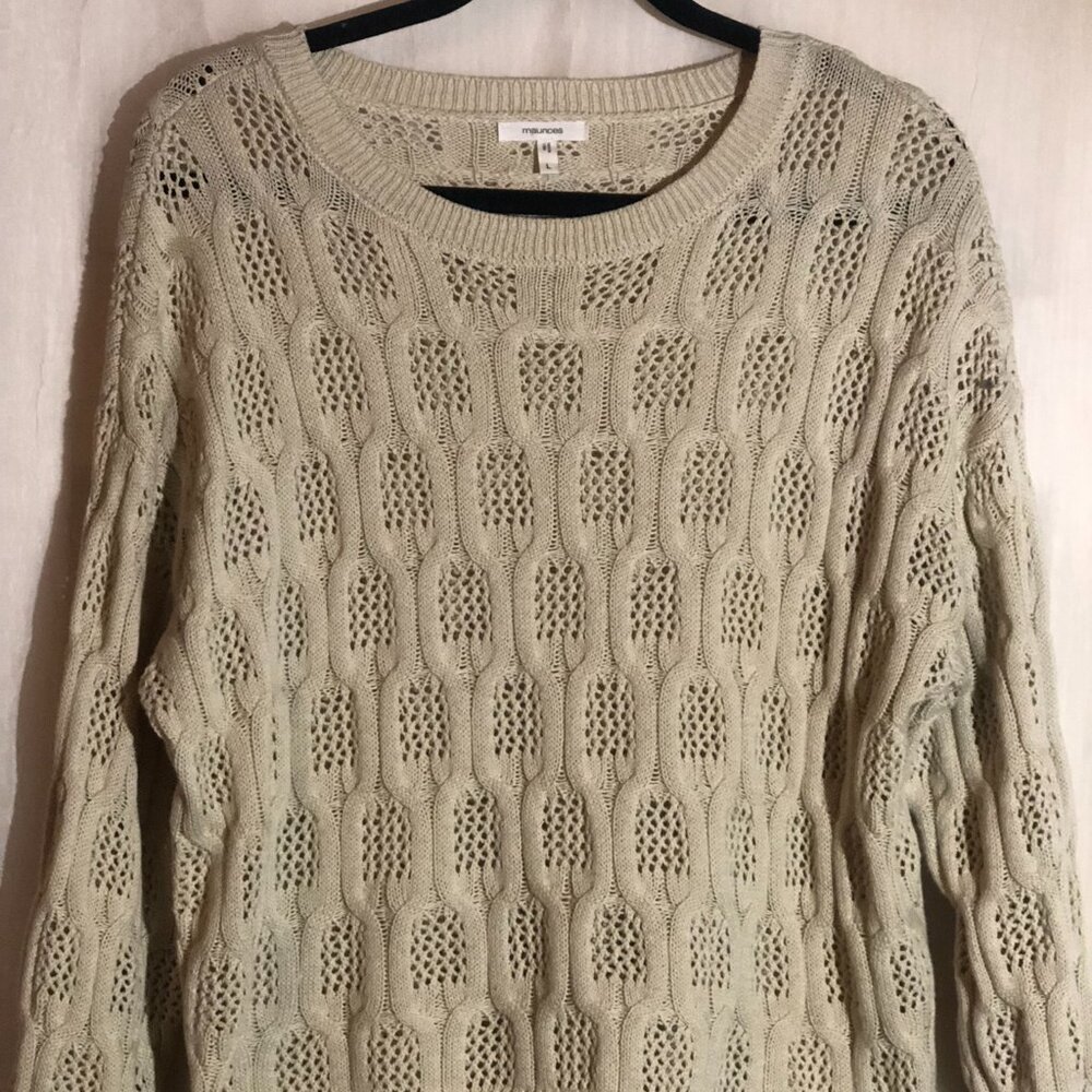 Ivory Knitted Sweater Size L by Maurices